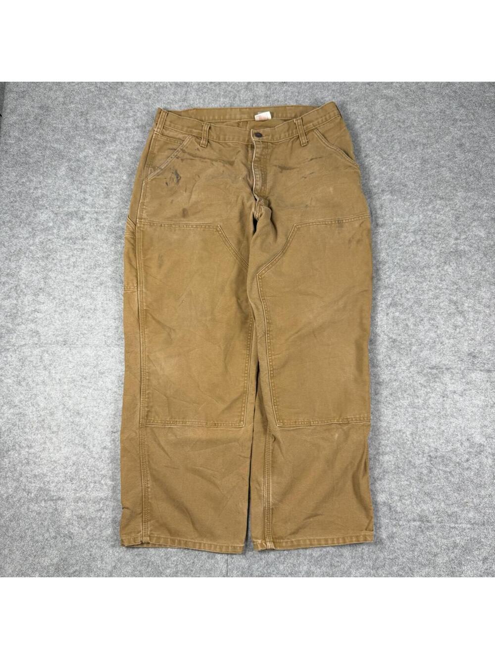 Vintage Dakota Double Knees Carpenter Pants Brown Workwear Size 36x30